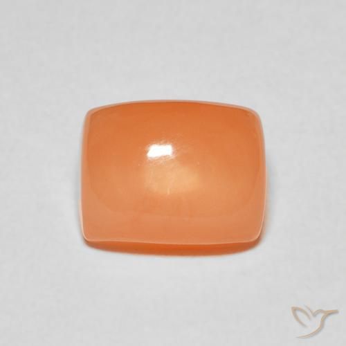 2.76ct Natural Medium Orange Moonstone, Cushion, Translucent