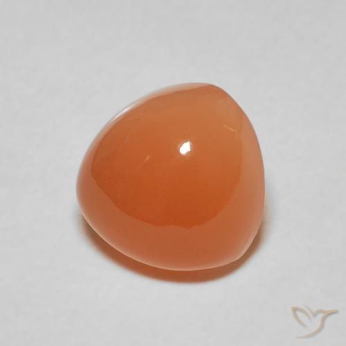2.15 ct Orange Moonstone Stone, Natural Moonstone in Trillion Cabochon Shape for Sale
