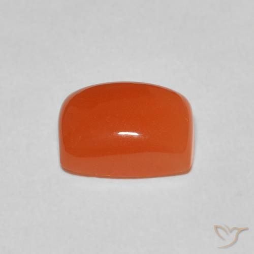 Moonstone Gemstone in 9 x 7 mm (calibrated) Size for Sale, Moonstone Stone in Deep Reddish Orange Color