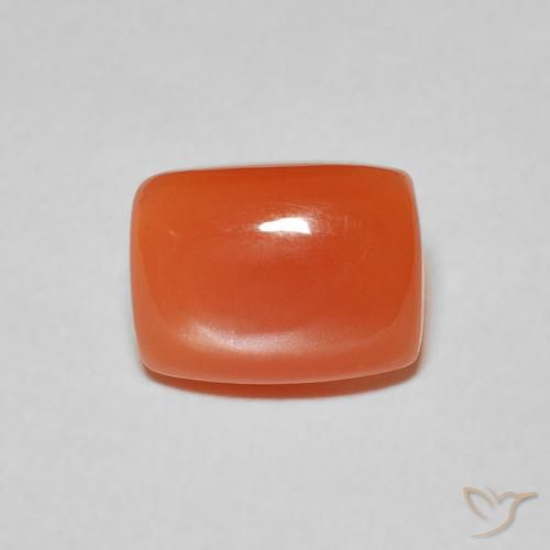 2.06ct Natural Intense Orange Moonstone, Cushion, Translucent