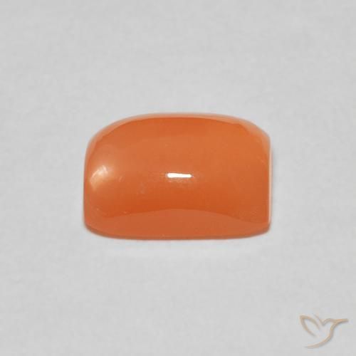 Moonstone Gemstone in 9 x 7 mm (calibrated) Size for Sale, Moonstone Stone in Reddish Orange Color