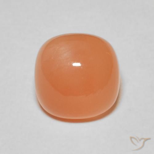 2.38ct Natural Light Reddish Orange Moonstone, Cushion, Translucent