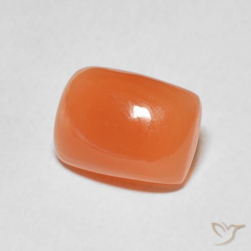 2.40 ct Orange Moonstone Stone, Natural Moonstone in Cushion Cabochon Shape for Sale