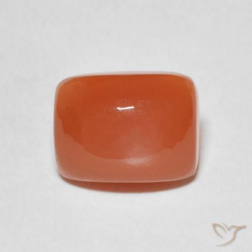 2.61ct Natural Reddish Orange Moonstone, Cushion, Translucent