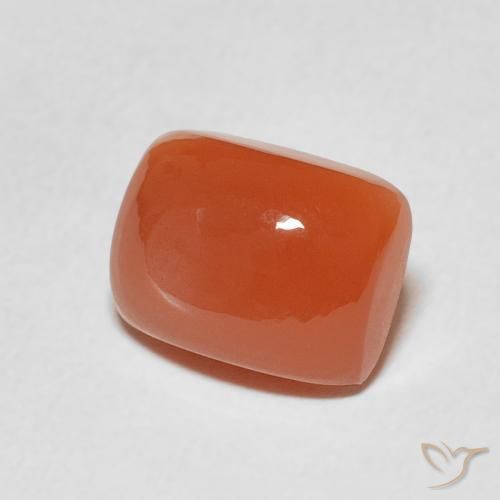 2.61 ct Orange Moonstone Stone, Natural Moonstone in Cushion Cabochon Shape for Sale