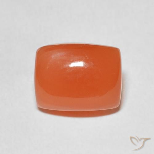 2.57ct Natural Medium Orange Moonstone, Cushion, Translucent