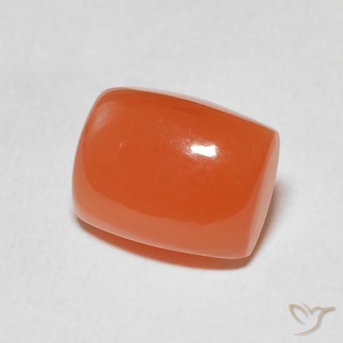 2.57 ct Orange Moonstone Stone, Natural Moonstone in Cushion Cabochon Shape for Sale