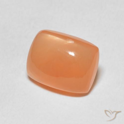 2.44 ct Orange Moonstone Stone, Natural Moonstone in Cushion Cabochon Shape for Sale