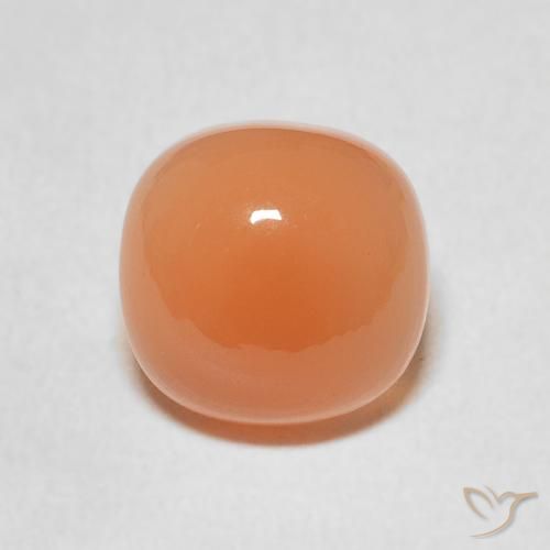 2.26ct Natural Warm Apricot Orange Moonstone, Cushion, Translucent