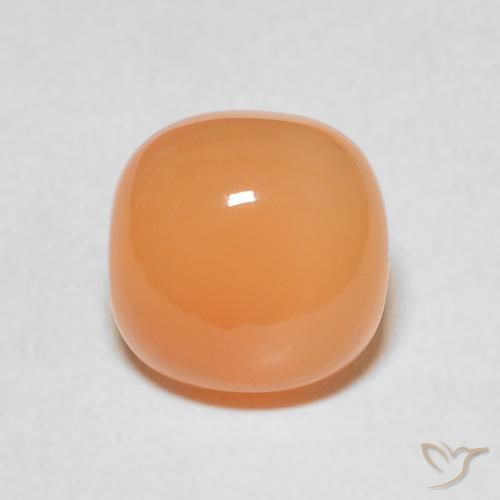 2.16ct Natural Warm Apricot Orange Moonstone, Cushion, Translucent