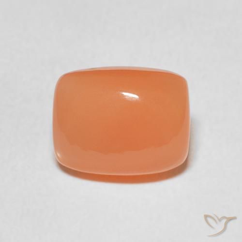 2.12ct Natural Light Reddish Orange Moonstone, Cushion, Translucent
