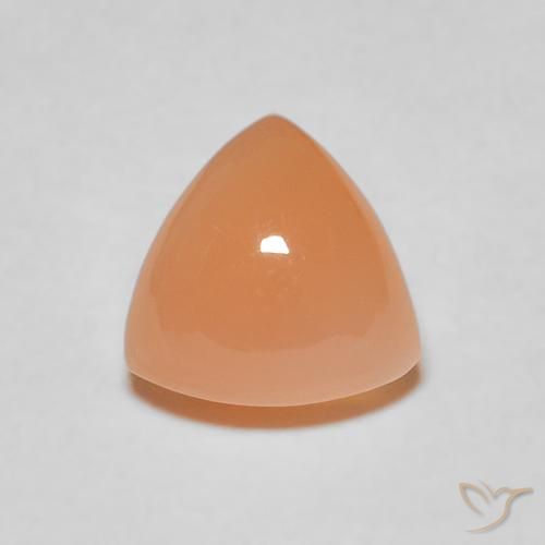 2.21ct Natural Medium Light-Orange Moonstone, Trillion, Translucent