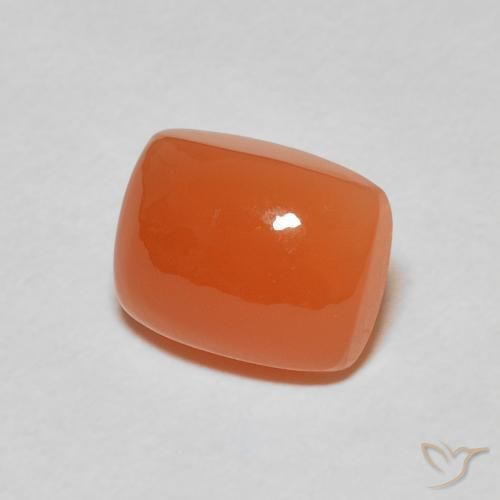 2.78 ct Orange Moonstone Stone, Natural Moonstone in Cushion Cabochon Shape for Sale