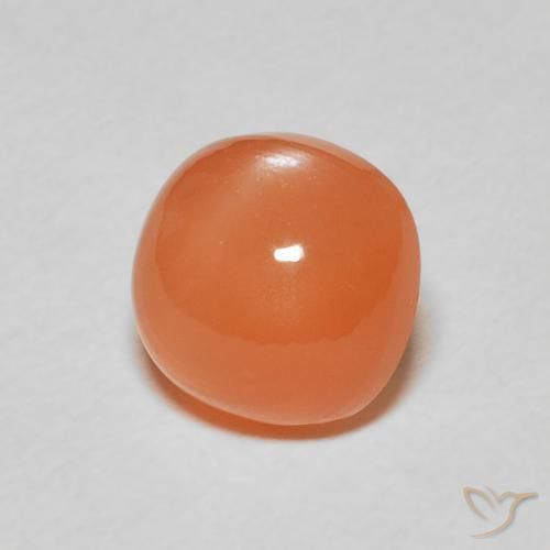 2.37 ct Orange Moonstone Stone, Natural Moonstone in Cushion Cabochon Shape for Sale