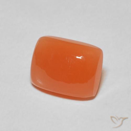 2.18 ct Orange Moonstone Stone, Natural Moonstone in Cushion Cabochon Shape for Sale