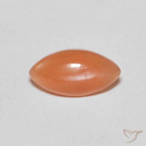0.89ct Natural Medium Orange Moonstone, Marquise, Translucent