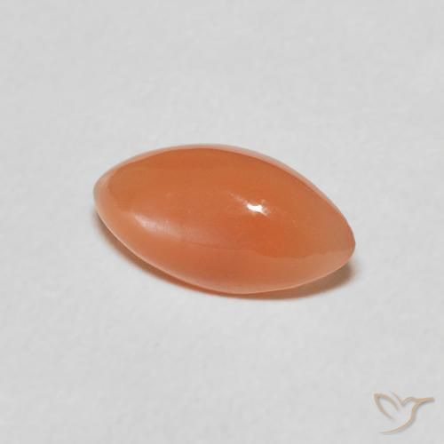 0.89 ct Orange Moonstone Stone, Natural Moonstone in Marquise Cabochon Shape for Sale