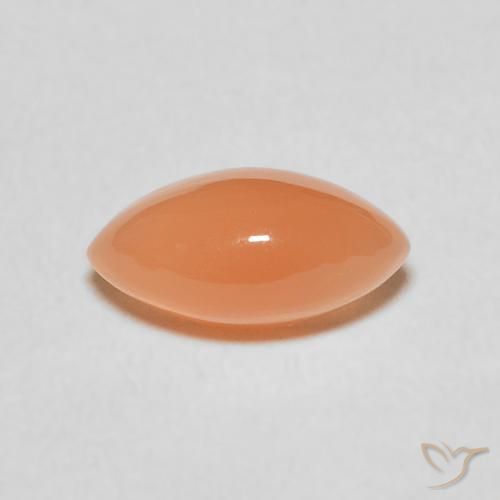 1.42ct Natural Light Reddish Orange Moonstone, Marquise, Translucent
