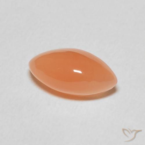 1.42 ct Orange Moonstone Stone, Natural Moonstone in Marquise Cabochon Shape for Sale