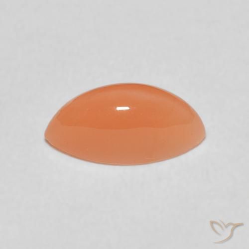 Moonstone Gemstone in 10 x 5 mm (calibrated) Size for Sale, Moonstone Stone in Light Reddish Orange Color