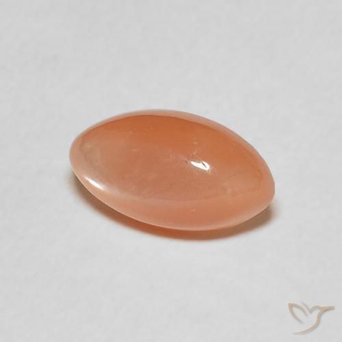 1.34 ct Orange Moonstone Stone, Natural Moonstone in Marquise Cabochon Shape for Sale