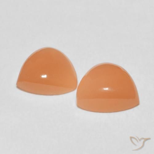 Moonstone Gemstones in 8 x 8 mm (calibrated) Size for Sale, Moonstone Stones in Cantaloupe Orange Color