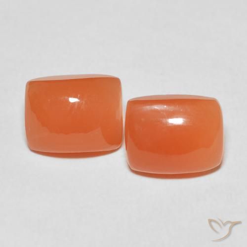 5.11ctw Natural Intense Orange Moonstone, Cushion, Translucent