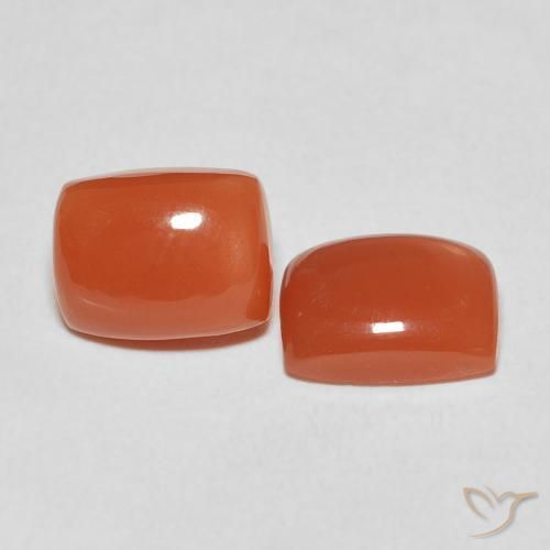 4.60 ctw Orange Moonstone Stones, Natural Moonstone in Cushion Cabochon Shape for Sale