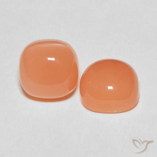 5.20 ctw Orange Moonstone Stones, Natural Moonstone in Cushion Cabochon Shape for Sale