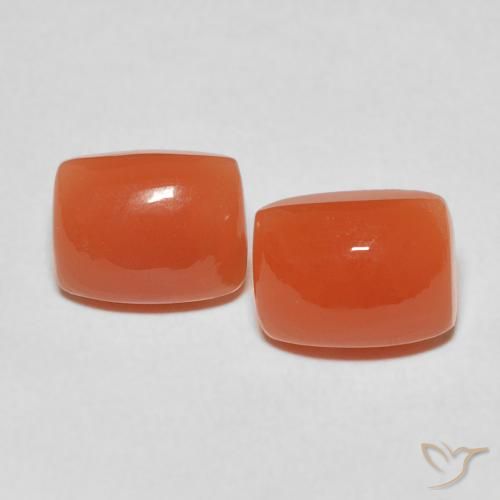 4.77ctw Natural Fire Orange Moonstone, Cushion, Translucent