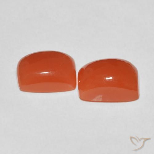 Moonstone Gemstones in 9 x 7 mm (calibrated) Size for Sale, Moonstone Stones in Fire Orange Color