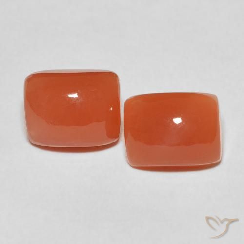 5.32ctw Natural Medium Orange Moonstone, Cushion, Translucent