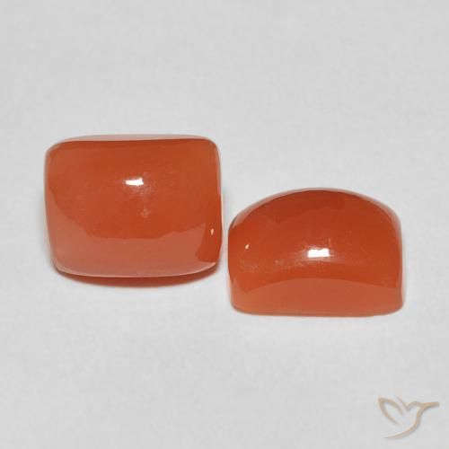 5.32 ctw Orange Moonstone Stones, Natural Moonstone in Cushion Cabochon Shape for Sale