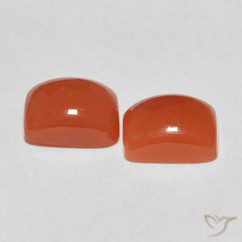 Moonstone Gemstones in 9 x 7 mm (calibrated) Size for Sale, Moonstone Stones in Medium Orange Color