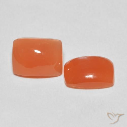 4.04 ctw Orange Moonstone Stones, Natural Moonstone in Cushion Cabochon Shape for Sale