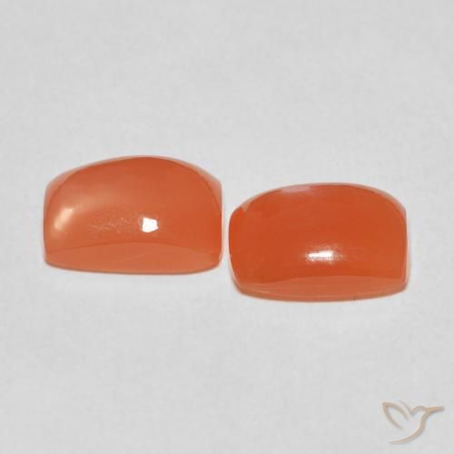 Moonstone Gemstones in 9 x 7 mm (calibrated) Size for Sale, Moonstone Stones in Medium Orange Color
