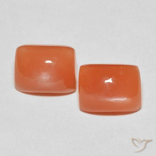 5.23ctw Natural Fire Orange Moonstone, Cushion, Translucent