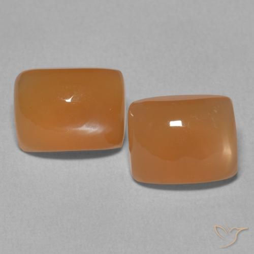 5.07ctw Natural Warm Apricot Orange Moonstone, Cushion, Translucent