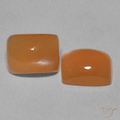 5.07 ctw Orange Moonstone Stones, Natural Moonstone in Cushion Cabochon Shape for Sale