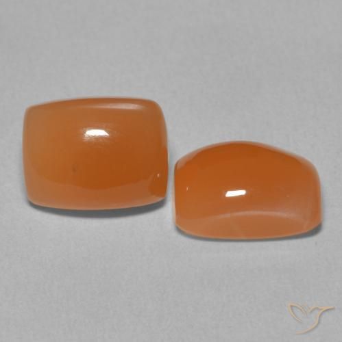 4.76 ctw Orange Moonstone Stones, Natural Moonstone in Cushion Cabochon Shape for Sale
