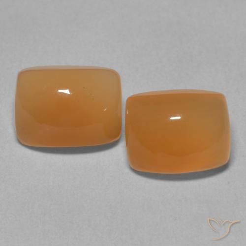 5.14ctw Natural Reddish Orange Moonstone, Cushion, Translucent