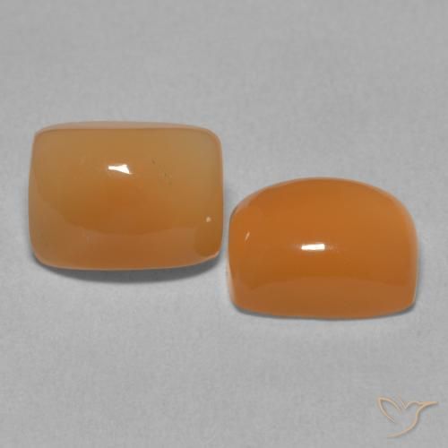 5.14 ctw Orange Moonstone Stones, Natural Moonstone in Cushion Cabochon Shape for Sale