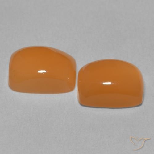 Moonstone Gemstones in 9 x 7 mm (calibrated) Size for Sale, Moonstone Stones in Reddish Orange Color
