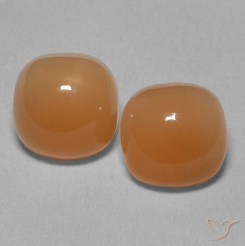 4.54ctw Natural Light Orange Moonstone, Cushion, Translucent