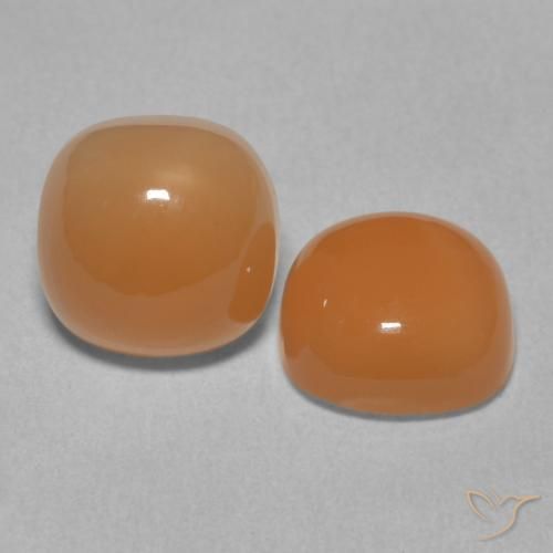 4.54 ctw Orange Moonstone Stones, Natural Moonstone in Cushion Cabochon Shape for Sale