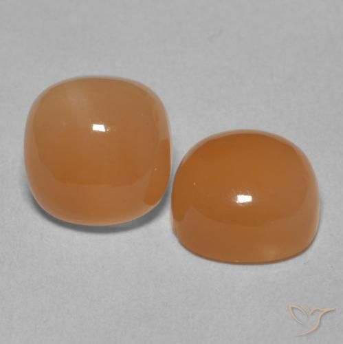 4.79 ctw Orange Moonstone Stones, Natural Moonstone in Cushion Cabochon Shape for Sale