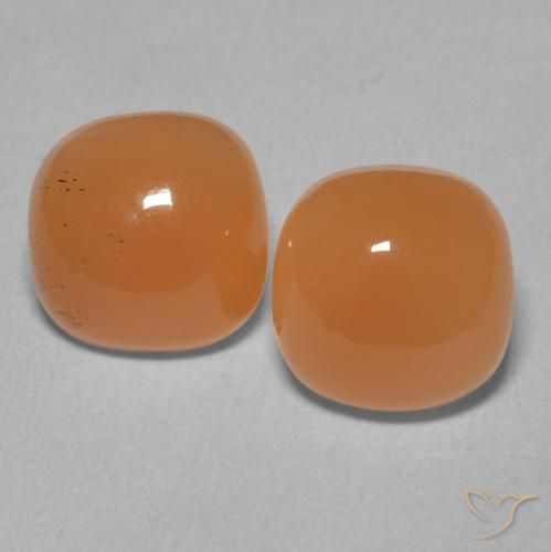 4.28ctw Natural Medium Orange Moonstone, Cushion, Translucent