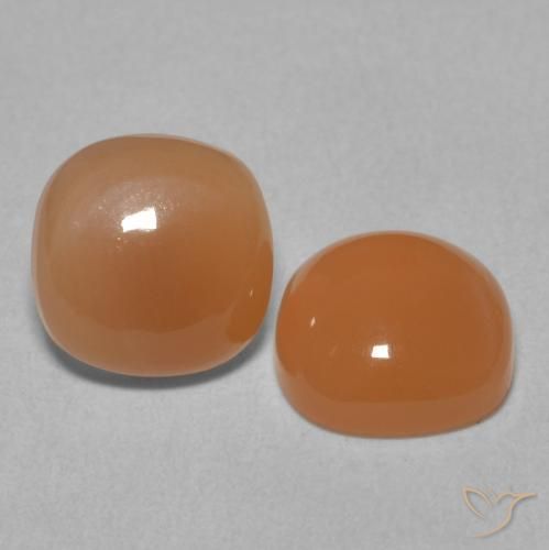 4.03 ctw Orange Moonstone Stones, Natural Moonstone in Cushion Cabochon Shape for Sale