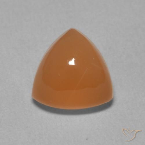 2.07ct Natural Medium Orange Moonstone, Trillion, Translucent