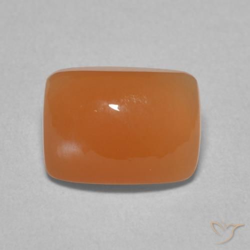 2.14ct Natural Medium Orange Moonstone, Cushion, Translucent